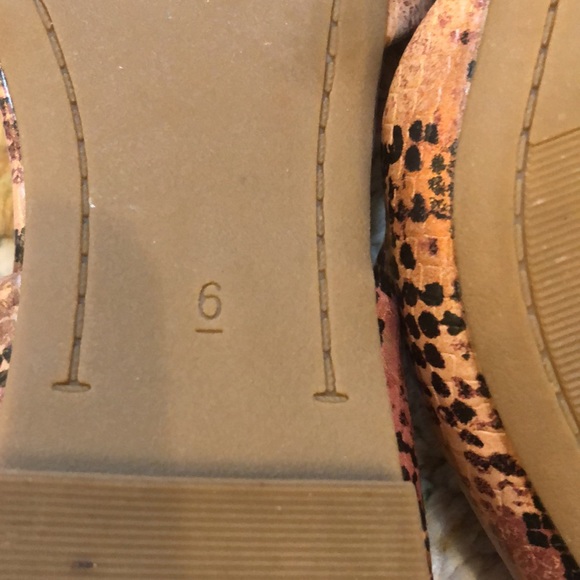 Pink /black snake skin design pointed toe flat Sz 6 - Picture 5 of 5